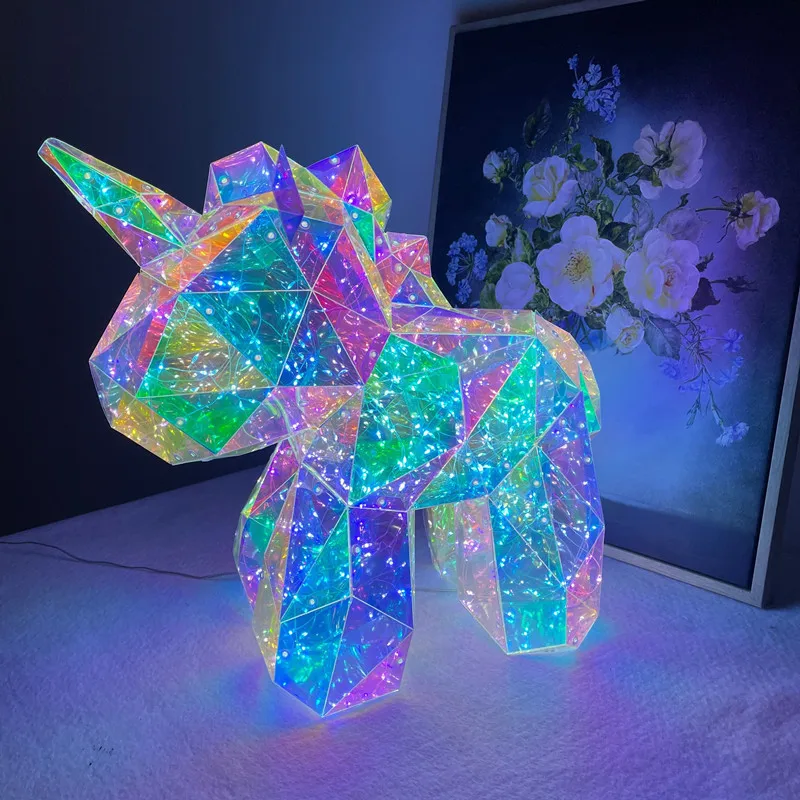 Luminous Plastic Bear LED Rainbow Bear Colorful Bears Party Decor Children\'S Day Gift Teddy Bear Ornament Bear Decor For Home