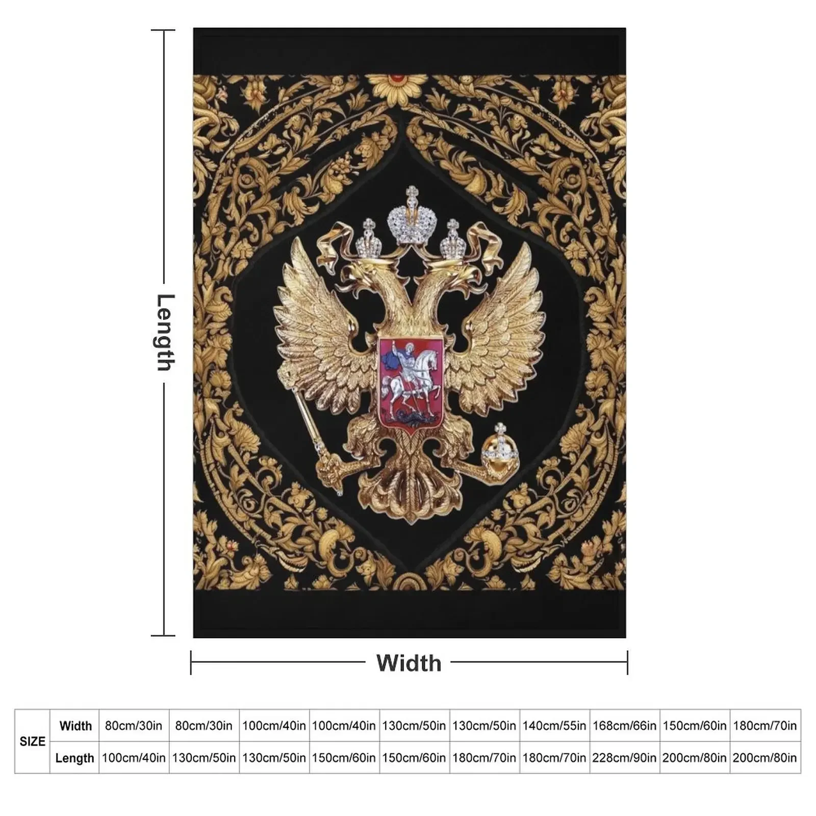 Russian Coat of Arms tapestry art. Russian gifts. Throw Blanket Sofa Quilt for sofa Comforter christmas gifts Loose Blankets