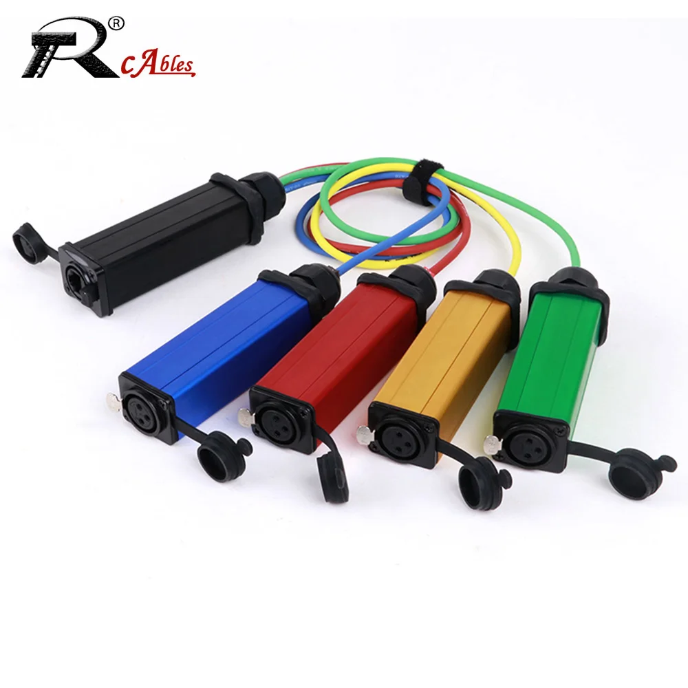 

4 Channel 3Pin Multi Network XLR Cable Breakout,RJ45 CAT5 to XLR Female Socket for Stage Sound Lighting and Recording Studio