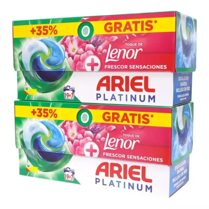Ariel Todo en Uno Pods Sensaciones – 52 Cápsulas (2 Cajas) Detergente para Lavadora con Extra Frescor, Limpieza Profunda y Tecnología de Fragancia Duradera