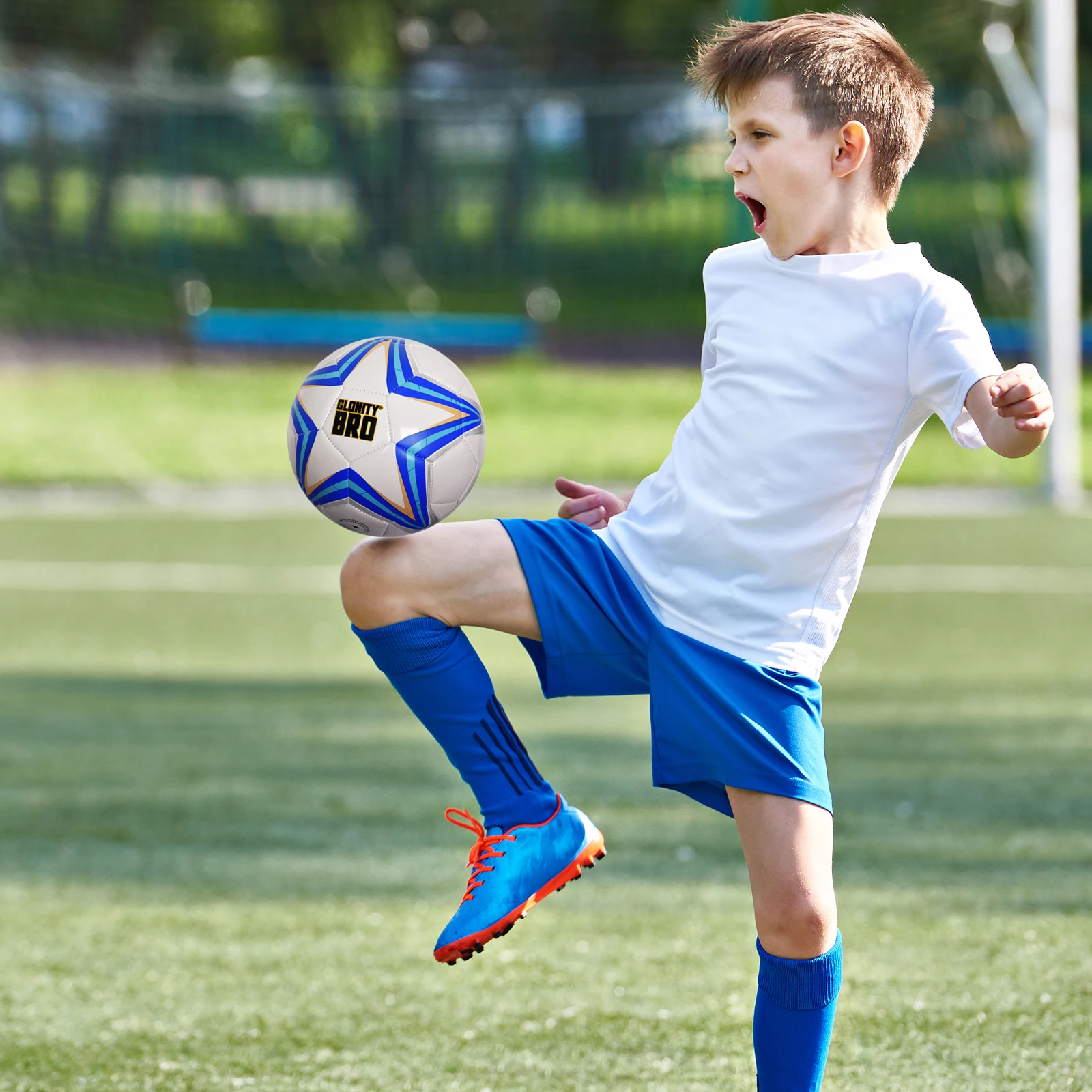 Bola de futebol-fósforo jogo treinamento de futebol wear-resist bola-tamanho 5 para crianças e adultos jovens homens dentro e ao ar livre macio pu equipe de futebol branco