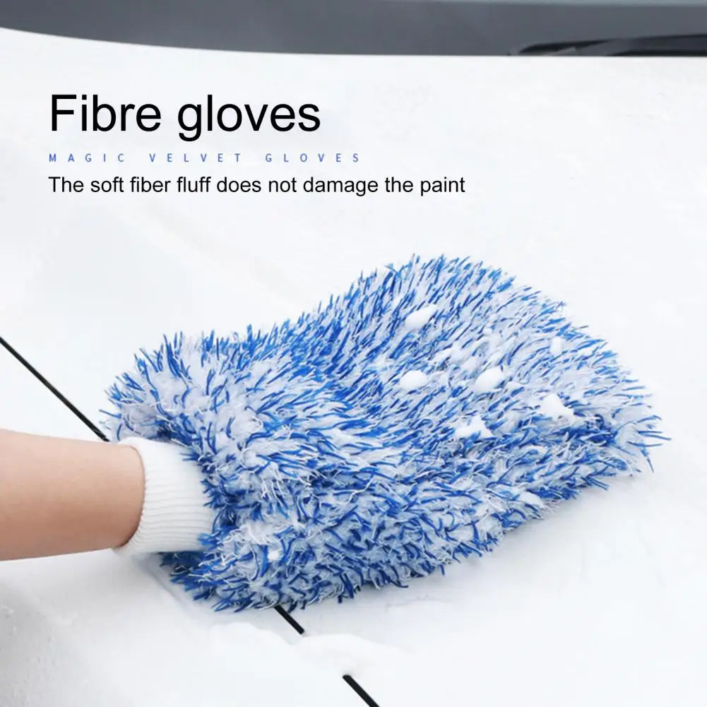 Car Wash Mitten 1Pc Soft Dual-purpose Anti-slip  Car Cleaning Towel Car Wash Mitten Car Cleaning Tool