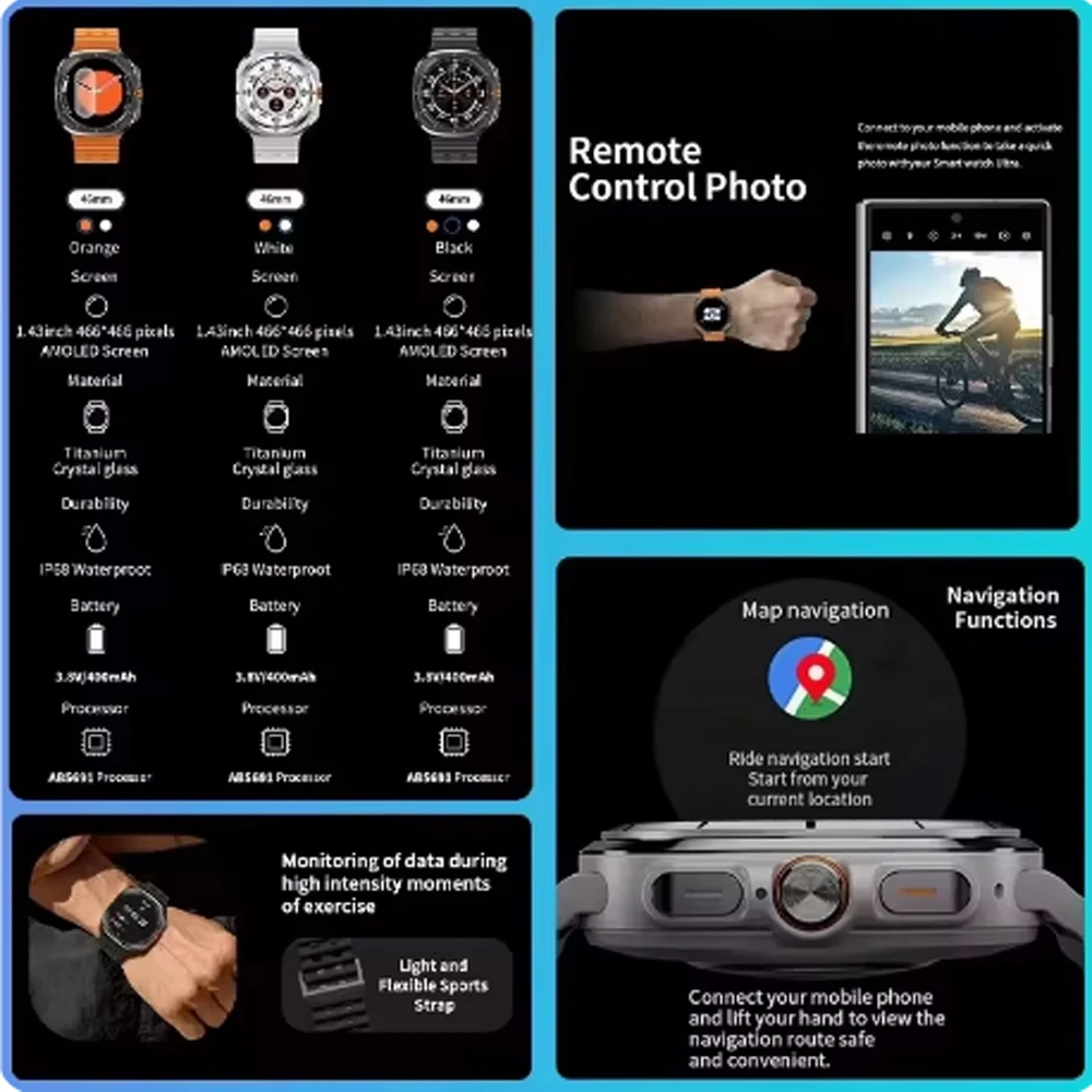 Original Samsung Galaxy DT 7 Ultra Smart Watch AMOLED Screen Multi-Function Sports Fitness Tracker Health smart watch 2025 NEW