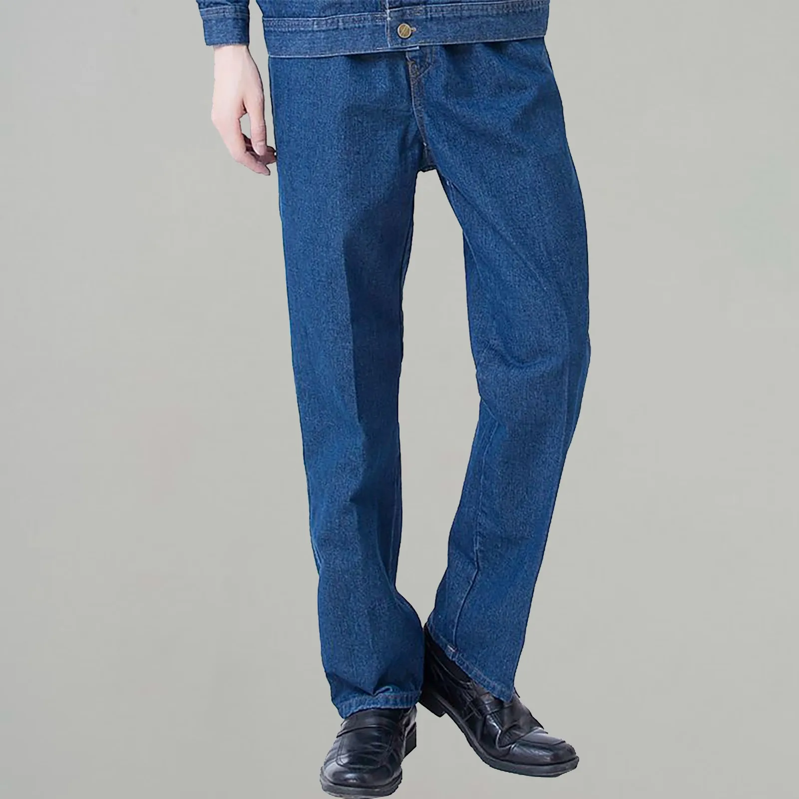 

Men Business Jeans Classic Spring Autumn Male Cotton Straight Stretch Brand Denim Pants Vintage Overalls Slim Fit Trousers 2024