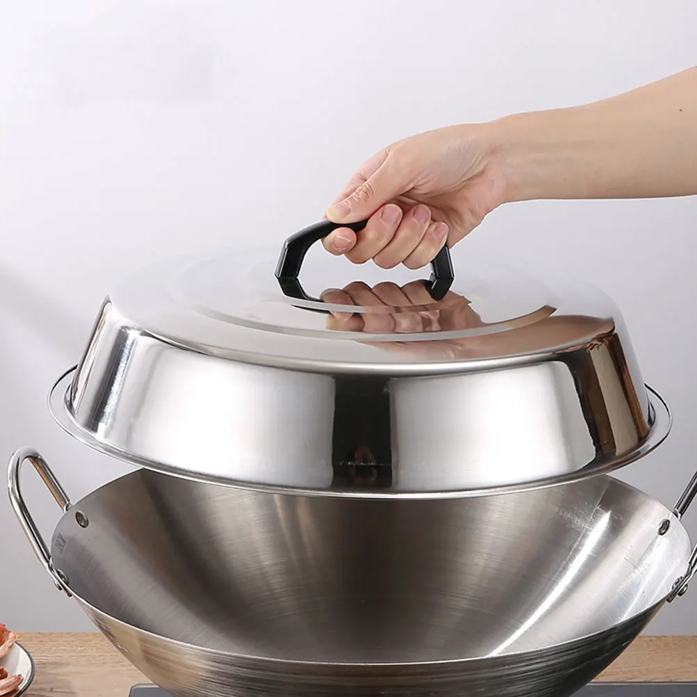 

Stainless Steel BBQ Grill Food Cover Dome Lid for Outdoor Camping Steak Party Portable Metal Serving Protector