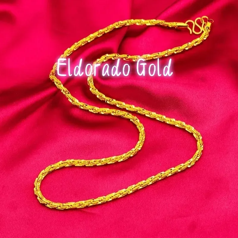 

Золотое колье Eldorado Gold Eldorado Unisex 24K (AU999) с витым плетением | Литье из жидкого золота, золото с вставками из золота