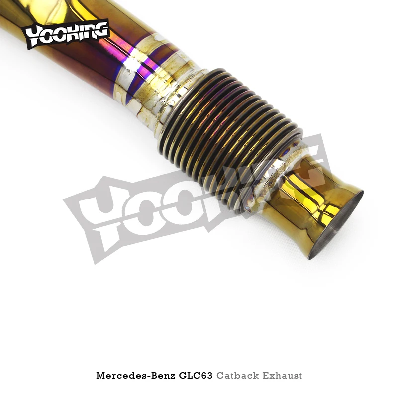 Yooking Titanium Catback Exhaust For Mercedes-Benz GLC63 AMG 4.0T 2018-2022 With Valve Control Muffler