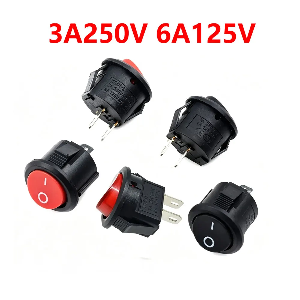 10pcs KCD11 15MM rotundity 3A 250V 6A 125V AC SPDT ON-OFF Opening 15MM Full Round 2 Feet 3 PIN 2P Ship Type Small Round Switch
