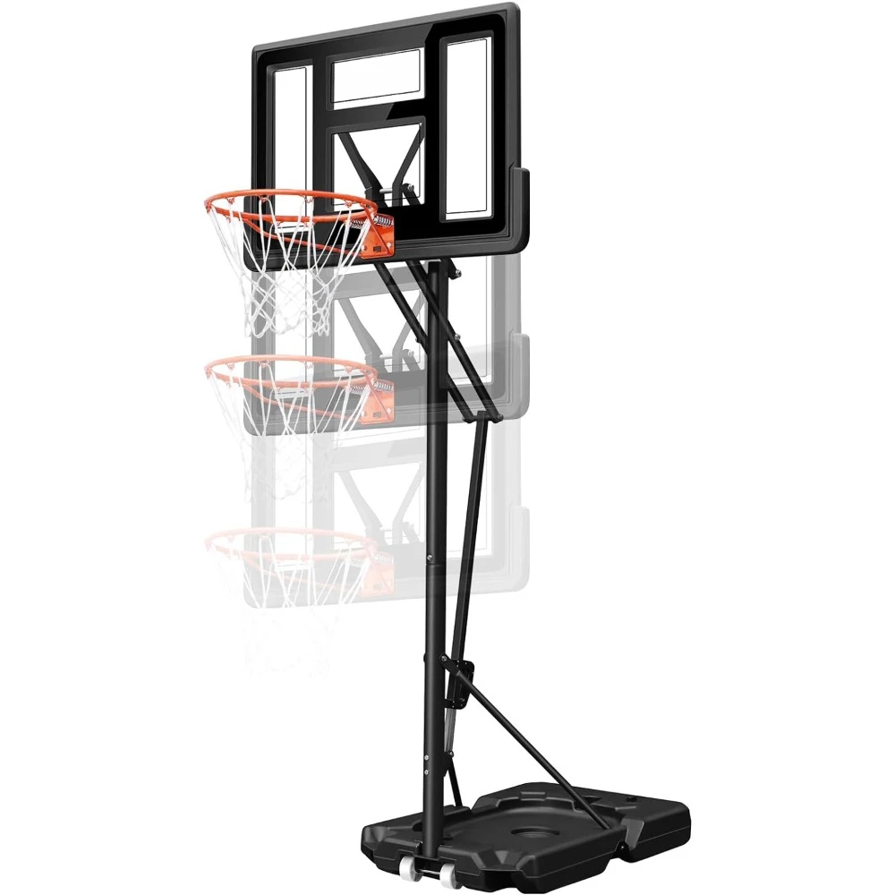 

Portable Basketball Hoop Outdoor System with 44 Inch Shatterproof Backboard, 4.8-10FT Height Adjustable Basketball Goal System