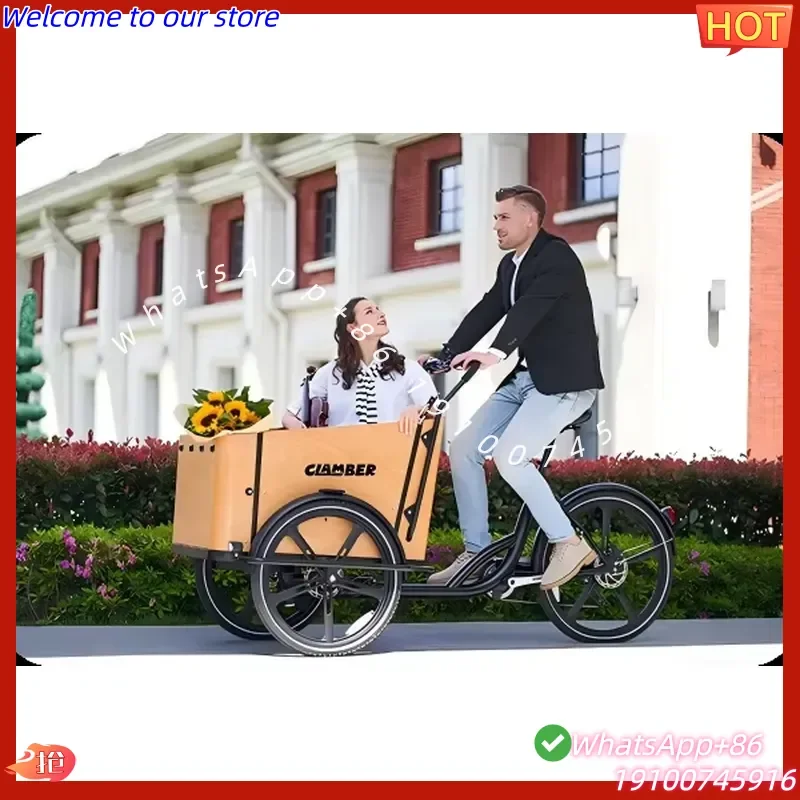 2026Hot Factory Price 8-Speeds Electric Cargo Bike 250W 3-Wheel Cargo Bike with 36V Battery Europe Stock 5