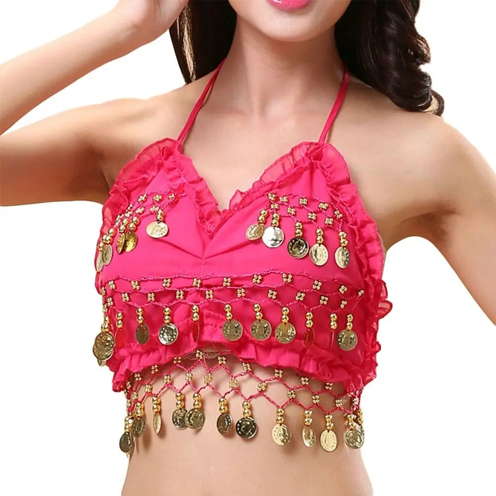 Belly Dance Bra Sequined Beaded Top Sexy Dancing Costume Festival Club Party Fringe Costume