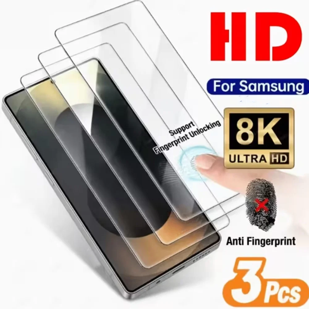 3-1Pcs HD Screen Protector For Samsung S26 Ultra S26 Plus S26 S25 Edge S25 Plus S24 Ultra S24 S23 Tempered Glass For Samsung S26