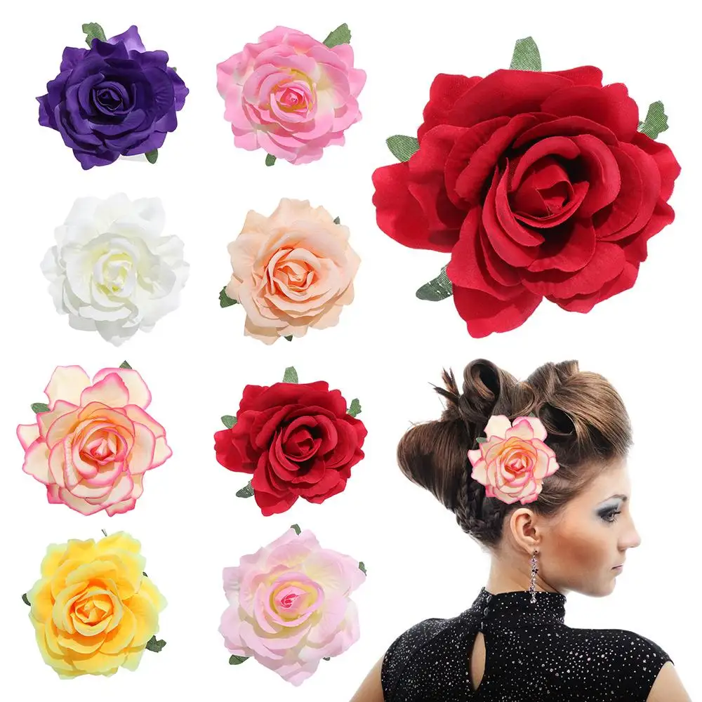 Fashion Bridal Bridesmaid Hair Clip Brooch Wedding Rose Flower Hairpin