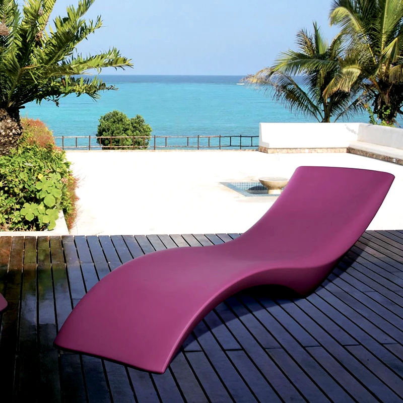 Refined Beach Villa Resort Modern White S Shaped Lounger Swimming Pool Chaise Chairs Commercial Loungers Supplier