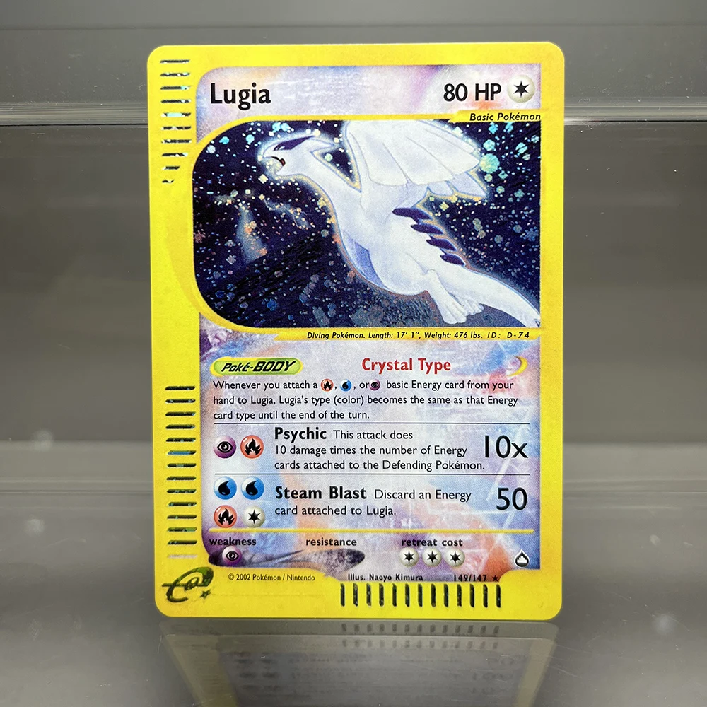 Cartas holográficas de la serie e-card de Pokémon, Lugia, Nidoking, Gengar, Mewtwo, Espeon, PTCG, juego de cartas de colección, juguetes para niños