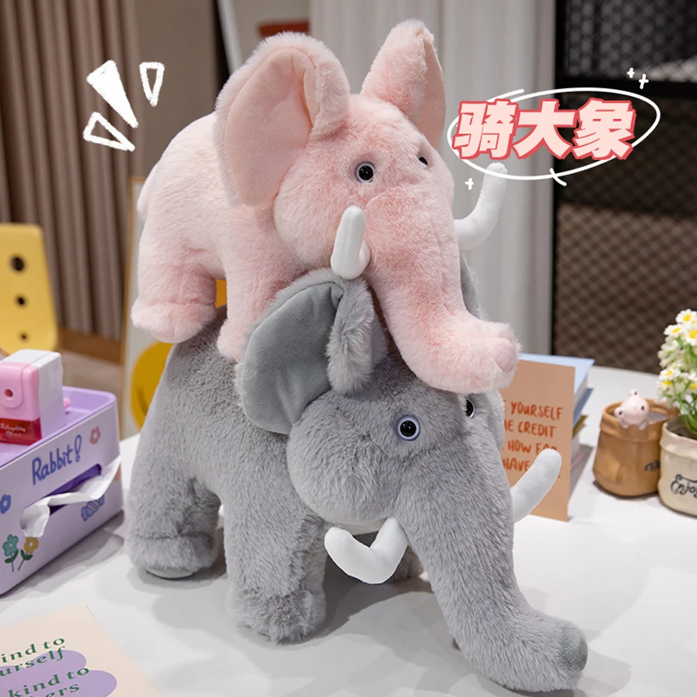 Furry Lifelike Elephant Plush Toys Stuffed Baby Accompany Mammoth Dolls Cute Elephant Soft Pillow Cushion Sofa Decoration