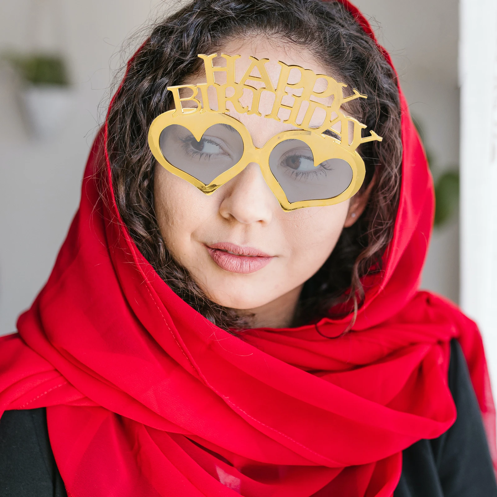 

Birthday Glasses Golden Heart Shaped Eyewear PC Kids Photo Props Compact Lightweight Happy Birthday Party Accessories