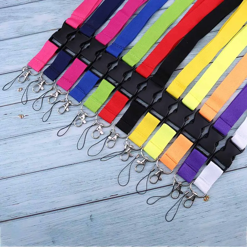 1PC Mobile Phone Straps Keychains Lanyard Rope Colorful Blank Plain For Keys Phone Neck Strap Hanging Rope Badge Holders