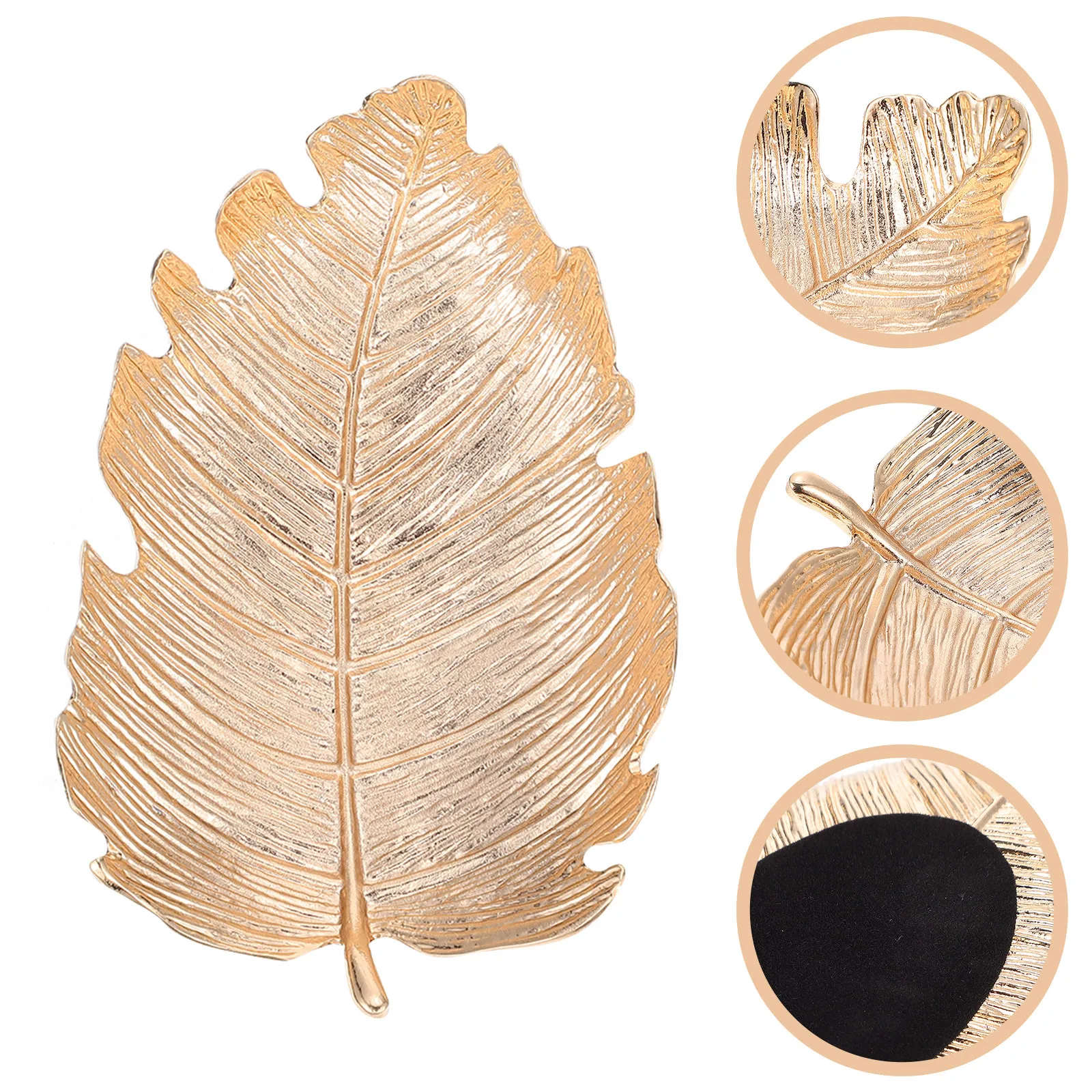 

Поднос для украшений Golden Leaf: Изысканный креативный органайзер в форме листа, элегантная подставка для хранения и демонстрации украшений
