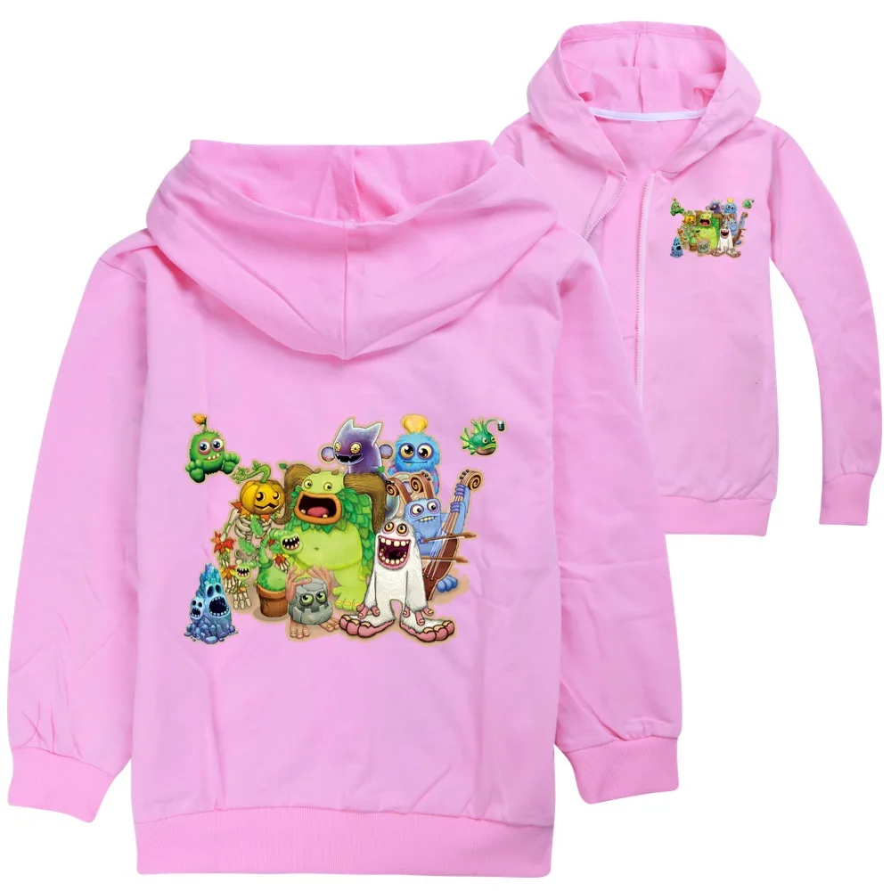 New Anime My Singing Monster Children Boys Tops Zipper Jacket Kids Autumn Full Sleeve Hoodie Sweatshirt Cartoon Girls Hoody Coat