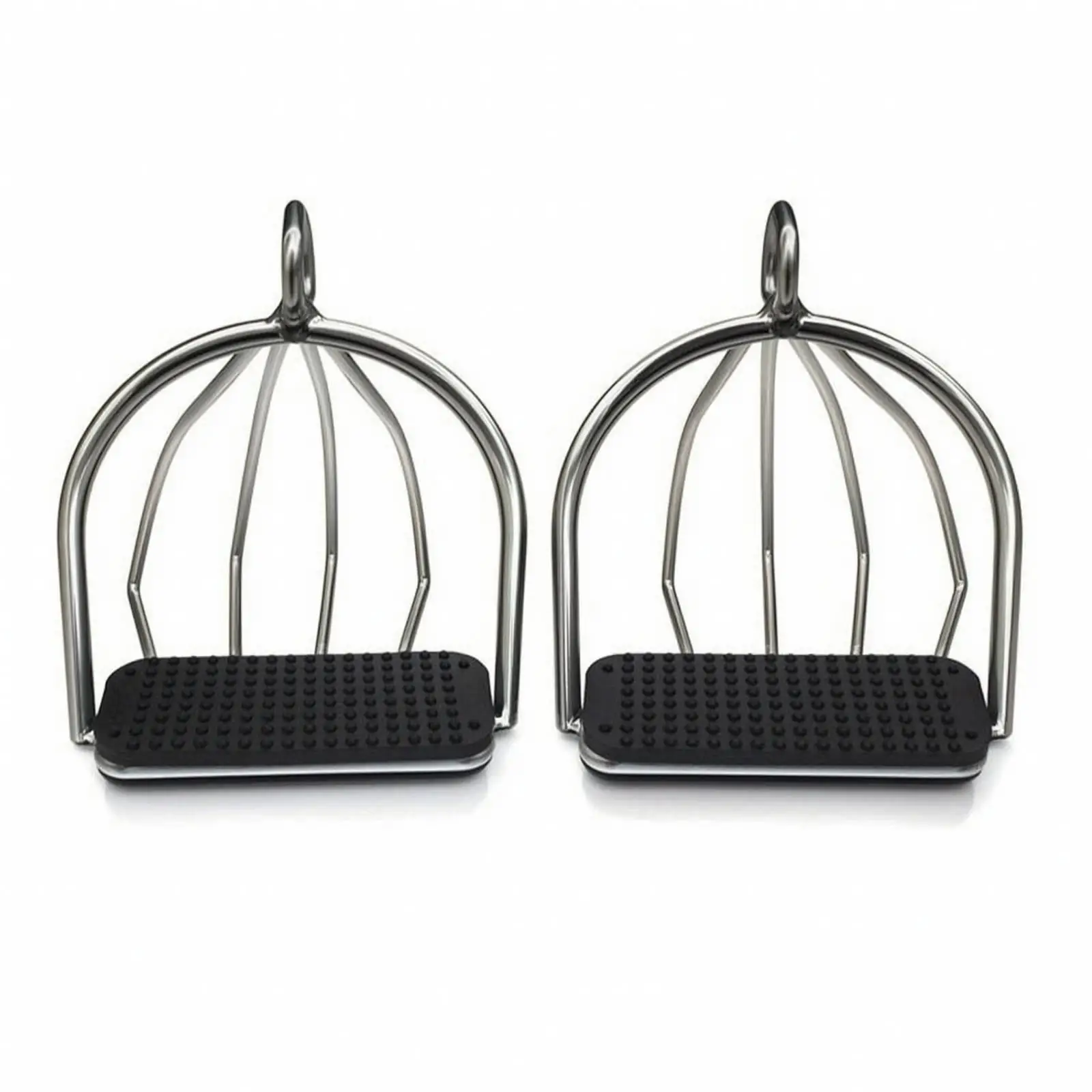 horse Stirrups with Rubber Step Surface Stainless Steel horse Stirrups Anti-Slip Foot Support Irons for Equestrians, Beginners