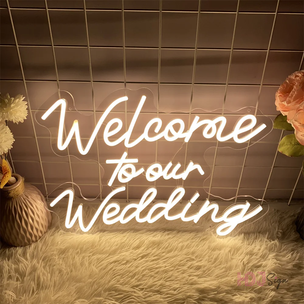 Welcome To Our Wedding Neon Sign Wedding Decoration Wall Hanging Neon Led Sign Wedding Party Decor Room Neon Night Light