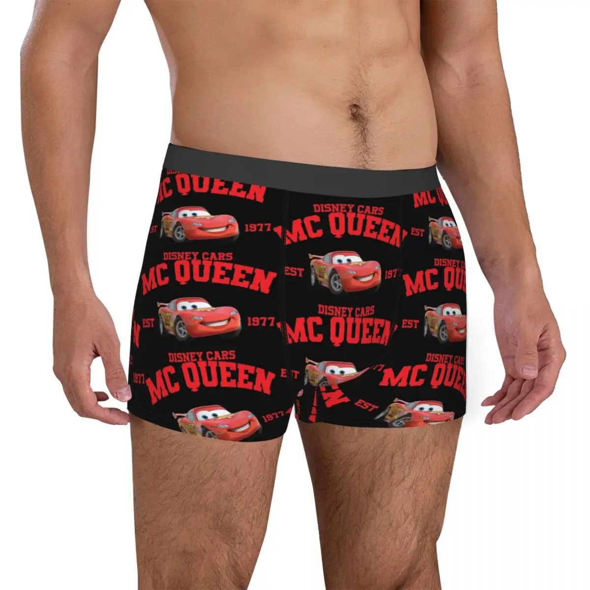 Lightning Mcqueen Est 1977 Cars Men\'s Underwear Boxer Briefs Shorts Panties Humor Polyester Underpants for Male S-XXL