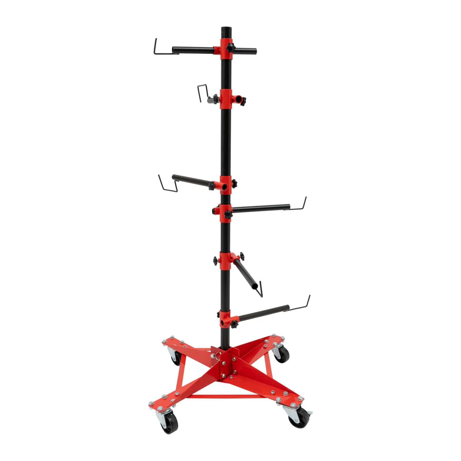 Support de peinture d'arbre de panneau automatique 6 crochets réglables 360 °   Support de support de peinture à bras rotatifs pour portes de voiture, pare-chocs