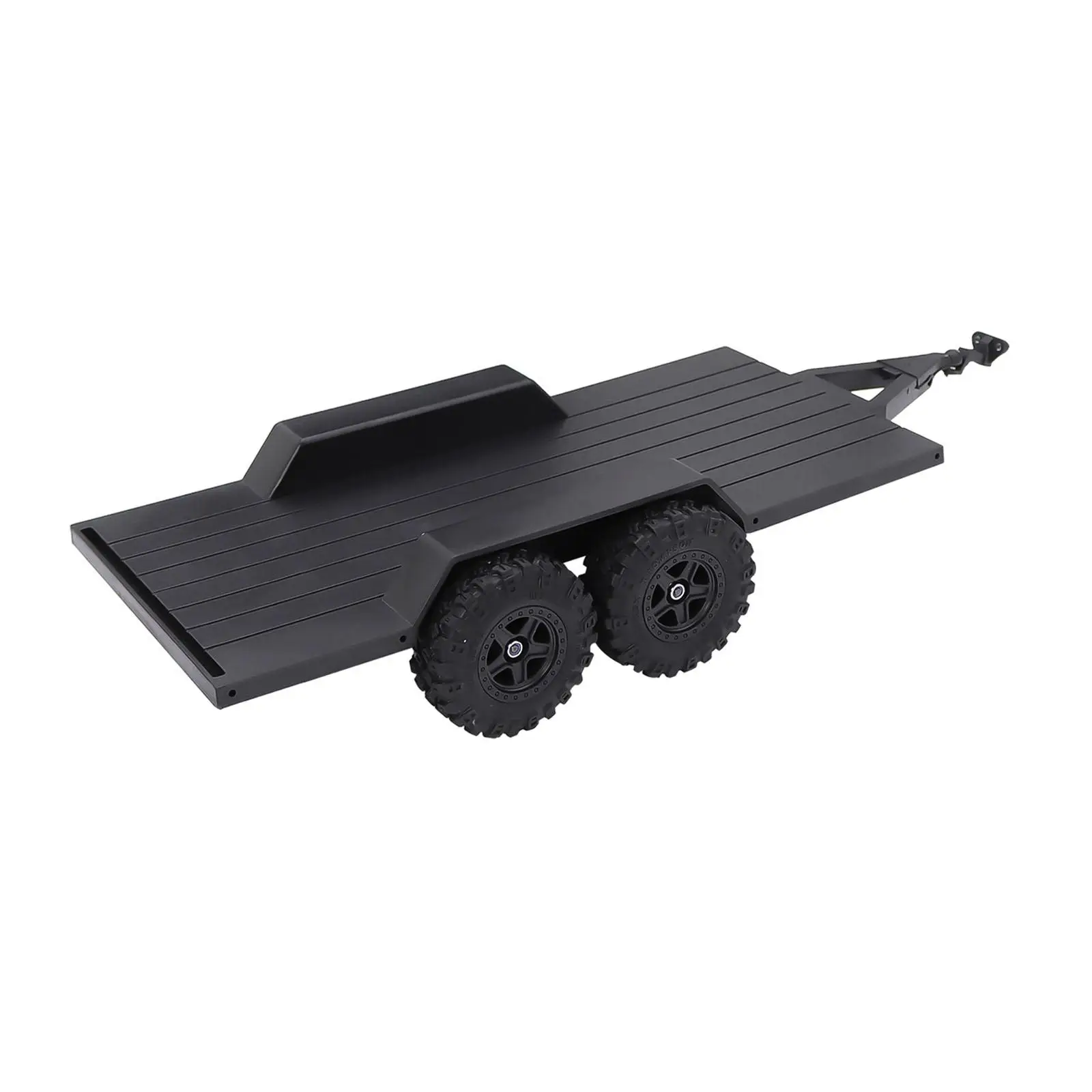Utility RC Trailer 1 18 Scale Black Double Axle with Hitch Realistic Accessory for RC Car Truck
