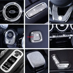For Mercedes Benz A CLA Class W177 V177 C118 W118 AMG Center Console Trim Steering Wheel Diamond Cover Interior Crystal Sticker