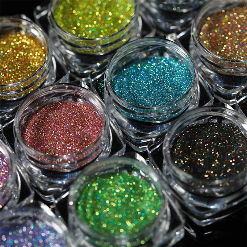 Laser Nail Glitter Powder Chrome Shimmer Sequins UV Gel Polish Flakes for Nails Art Pigment Decorations Accesorios Manicure