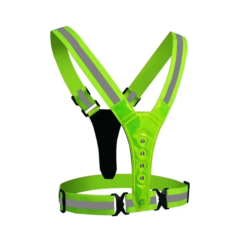 Imagem -02 - Elastic V-shaped Luminous Reflective Vest Led Light Reflective Vest Ajustável Night Running Ciclismo Sports Coletes de Segurança