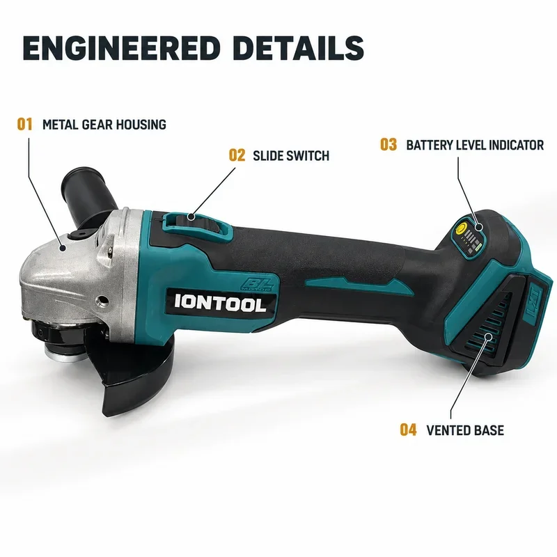 IONTOOL Handheld Cordless Angle Grinder 10000rpm For Tile Hole Drilling and Porcelain Cutting and Ceramic Trimming and Grooving