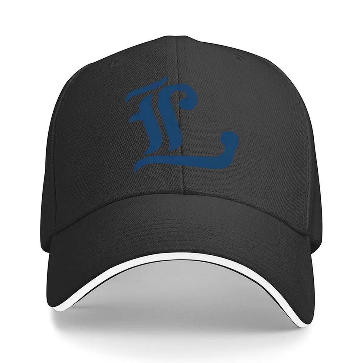 Blue Letter L Monogram Graphic Design Sandwich Baseball Cap