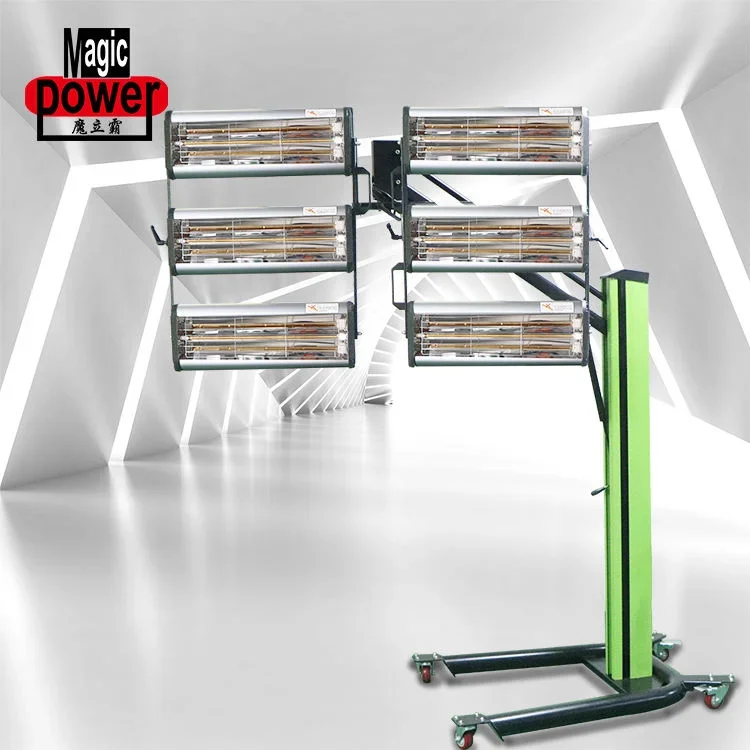 

TLF KARJOYS 40~100 ℃ Лампа для отверждения краски для мастерской, лампа для отверждения краски автомобиля, лампа 6*1000 Вт с цифровым управлением