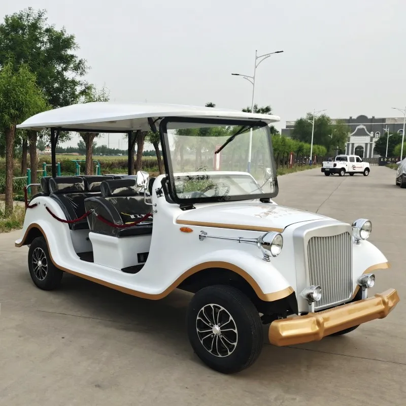 New High Quality 5/8/11/14 Passenger Retro Electric Vintage Car Adult Sightseeing Classic Golf Cart Made in China