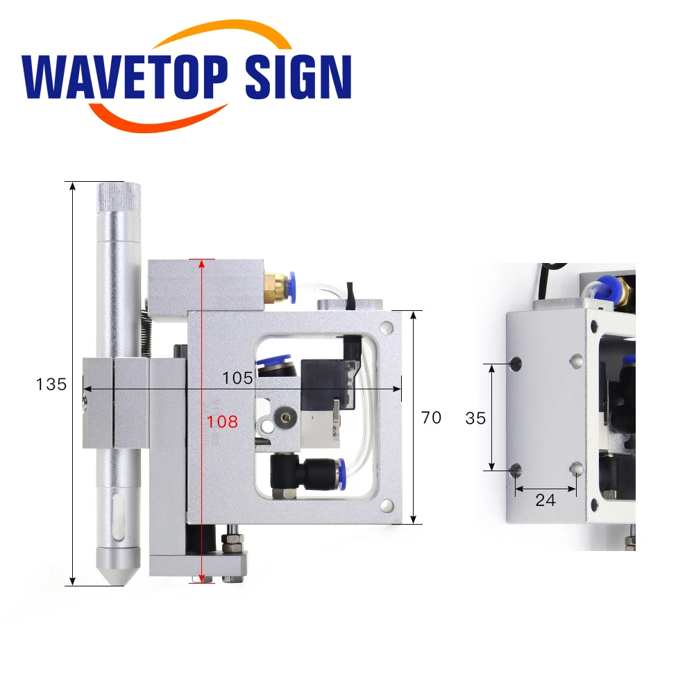 WaveTopSign Pneumatic Paintbrush Vibrating Knife Lift 15mm for Marking Writing Text and Drawing Graphics