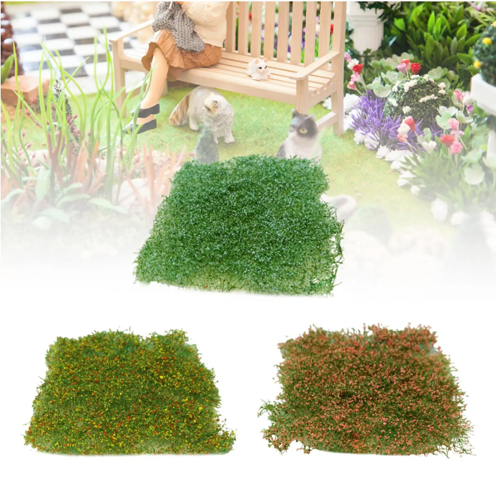 Flower Grass Tuft Model Railway Artificial Grass for Terrain Railway Scenery Building Model Scenery Landscape Train Railroad