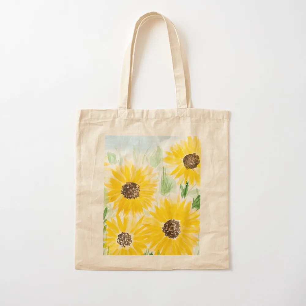 

Sunflower field Tote Bag university shopper bag women bag custom canvas shoping Canvas Tote