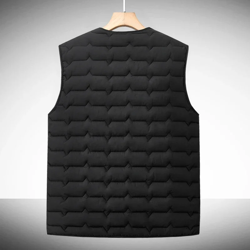 Herren Weste Oberbekleidung Windbreaker Kleidung Neue Ärmellose Pufferweste Jacke Herren Einfarbige Daunenjacke Winter Warme Weste Mantel – Detail 7