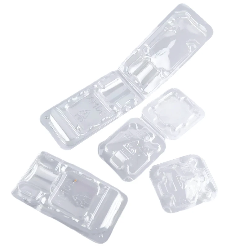 Boîtes de rangement 10pcs CLACE CLAMSHELL CPU 775 1155 1156 Boîte de protection en plastique Boîte de protection en plastique Universal AMD940AM4 pour Intel IC Chipset Box