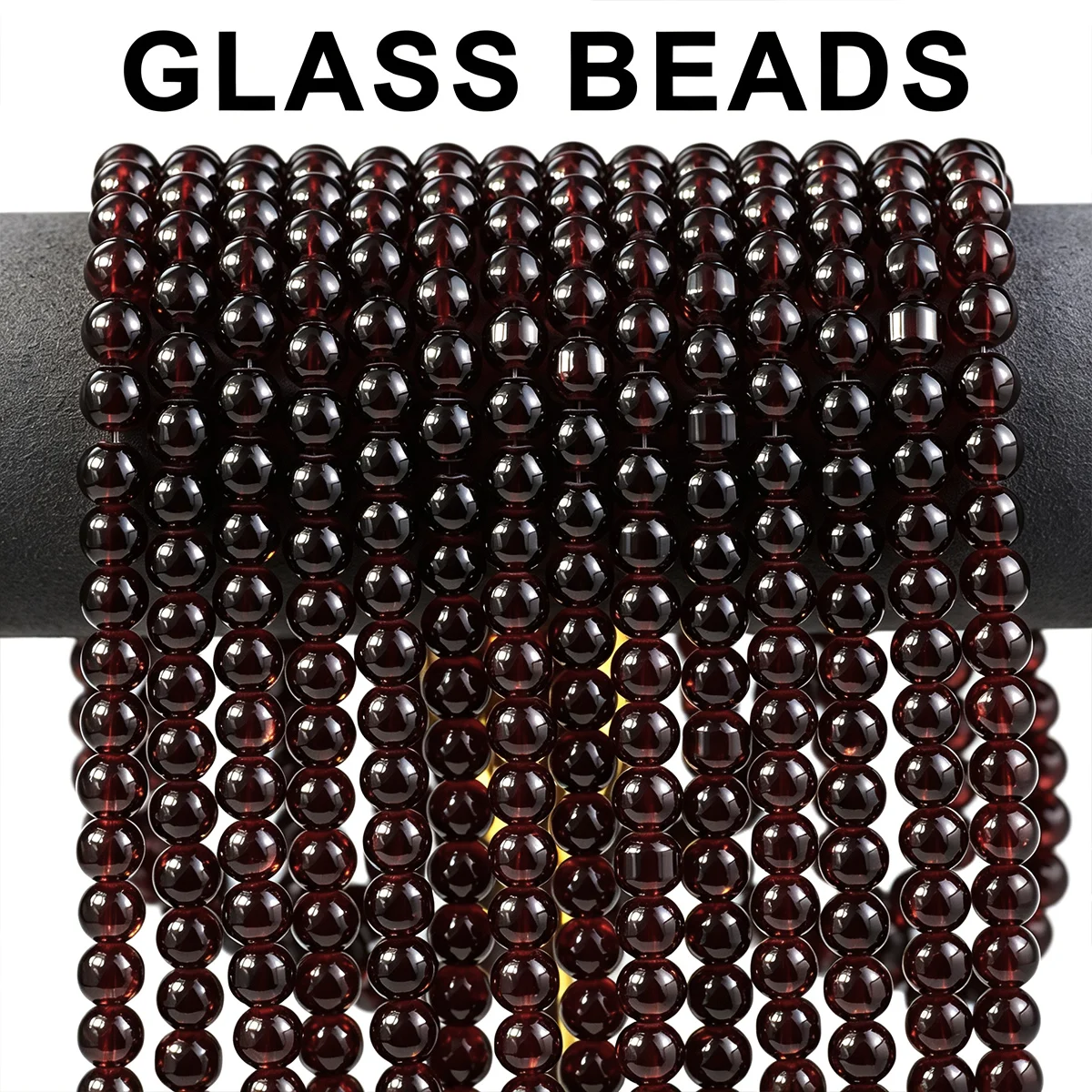 50-150Pcs 8mm Dark Red Transparent High Quality Glass Loose Beads for Jewelry Making Bracelet Necklace Keychain DIY Accessories
