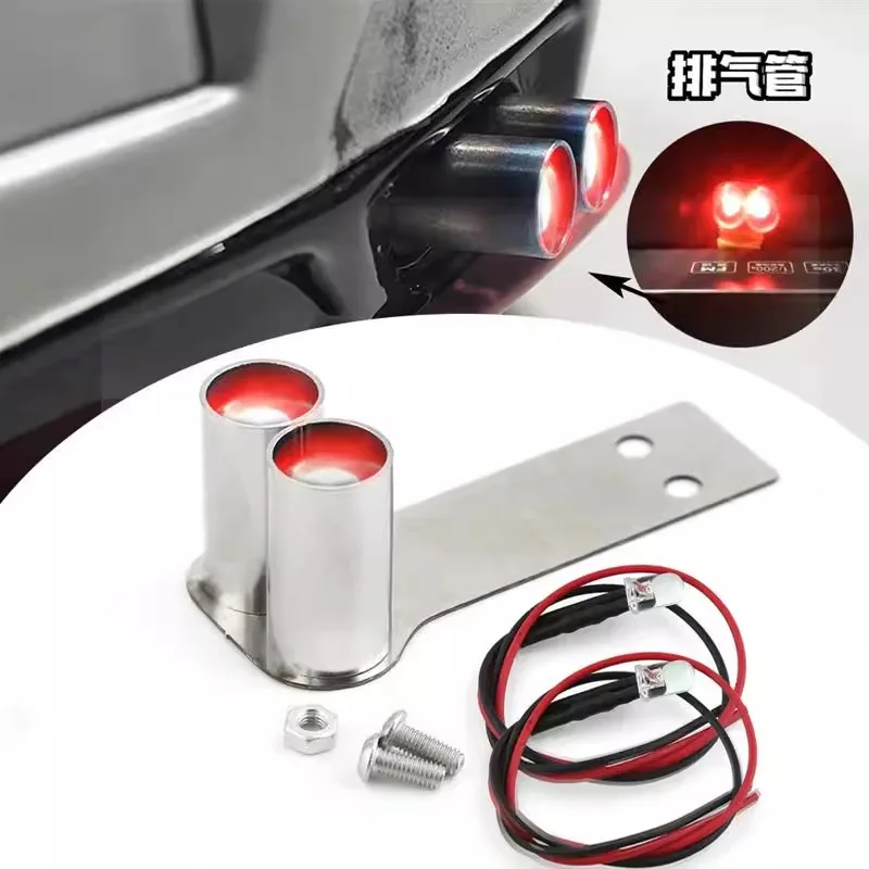 

1/10 Scale RC Car Exhaust Pipe - Realistic LED Light-Up Muffler for Drift/Rally/Touring RC Models - Upgrade Parts