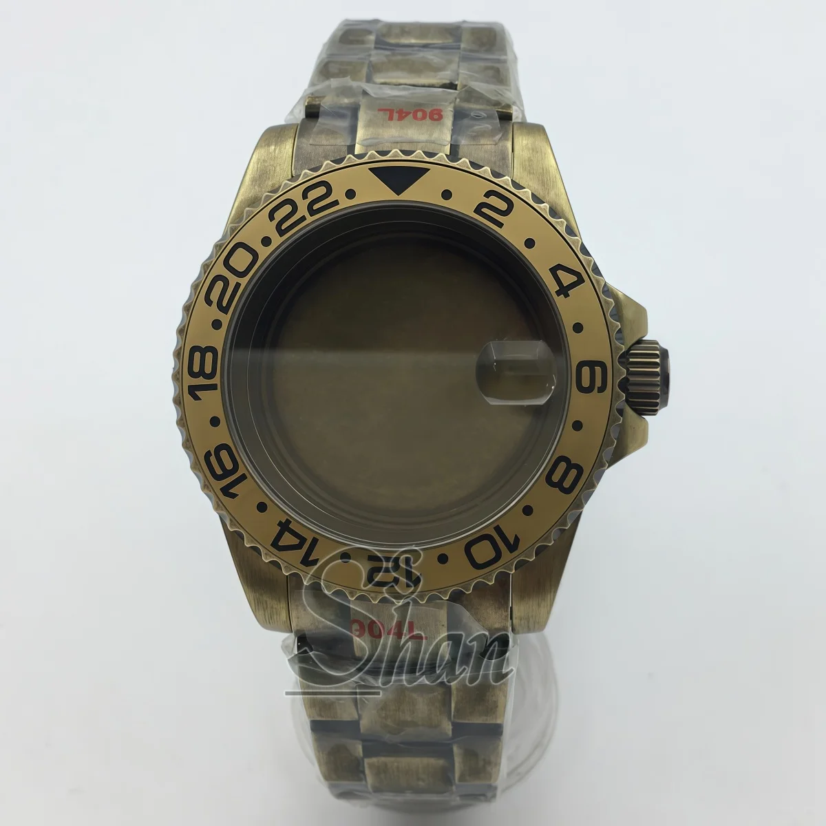 40mm Vintage Aged Bronze Plated Watch Case Sapphire Glass Date Magnifier Optional Fit NH35 NH36 PT5000 ETA2824 Automatic Movemen