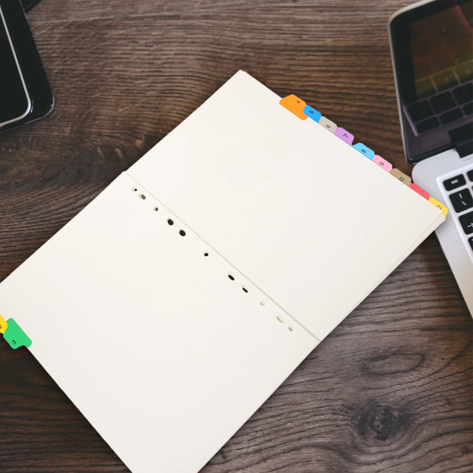 1pc Raccoglitore Divisori Indicatori di pagina colorati per notebook Organizzatore a fogli mobili Indice Etichette classificate Schede in plastica Blocco note