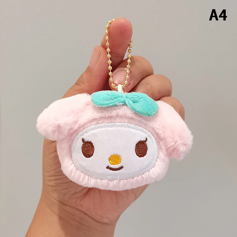 سلسلة مفاتيح قطيفة Sanrio Kuromi Cinnamoroll ، ألعاب دمية كرتونية ، أقراط مفاتيح محشوة حيوانية ، حلي حقيبة ، هدية تزيين قلادة