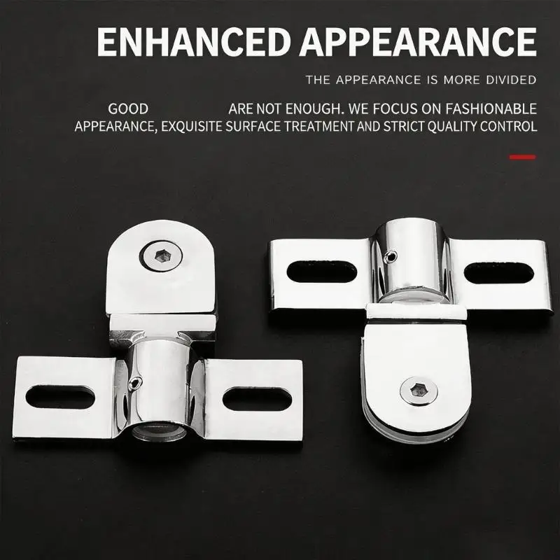 Verdickte Zinklegierungen, Duschdrehscharniere, Glastürscharniere, robuste Badezimmer-Hardware, doppelt gerichtete Drehgelenke – Detail 10
