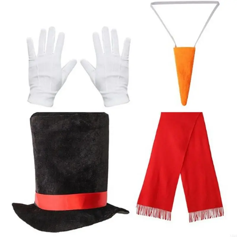

N5KB Snowman Costume Christmas Winter Frosty Costume Snowman Hat with Skirt