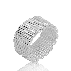 925 Sterling Silver 6/7/8/9/10 Size Mesh Rings for Women Joint Fingers Wedding Engagement Party Gift Men's Jewelry