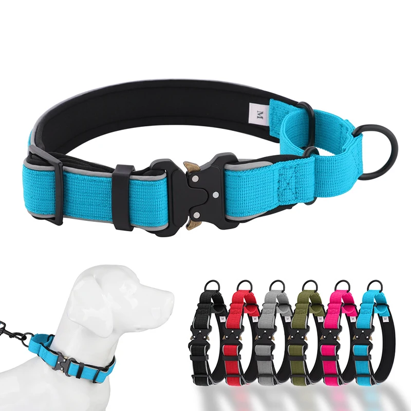 

Heavy Duty Tactical Medium Large Dog Collar Soft Comfortable Reflective Nylon Pet Collars German Shepherd Training Accessorie